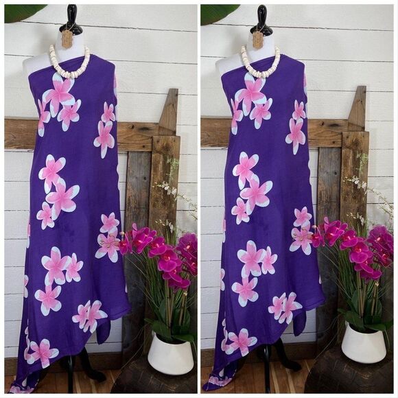 Purple/Pink/White Hibiscus SARONG - Picture 5 of 5